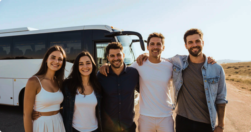 Современный автобус для пассажирских перевозок